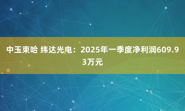 中玉束哈 纬达光电：2025年一季度净利润609.93万元